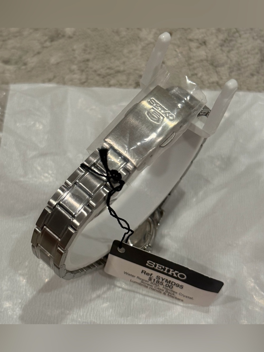 SEIKO 5 AUTOMATIC BLACK DIAL STAINLESS-STEEL LADIES WATCH SYMD95 - Picture 7 of 7
